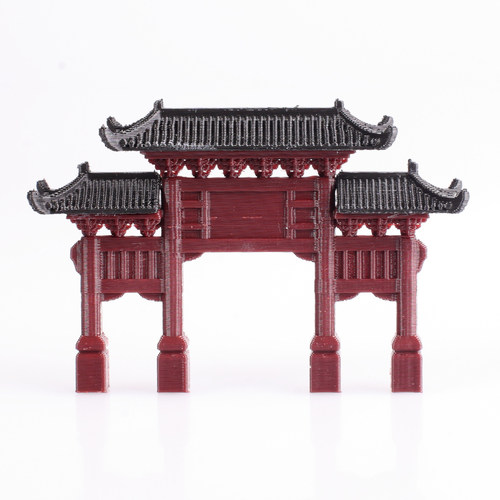 中式古建筑牌坊模型假山吸水石水陆缸盆景微景观造景庭院小摆件