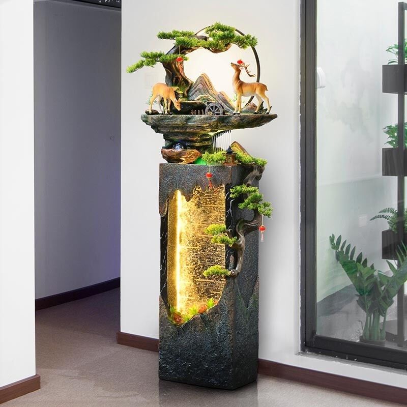 天通泰落地水幕墙假山流水喷泉景观水轮循环水摆件办公室乔迁开业,家居饰品,流水摆件,淘宝优惠券,粉丝福利购,淘宝优惠卷