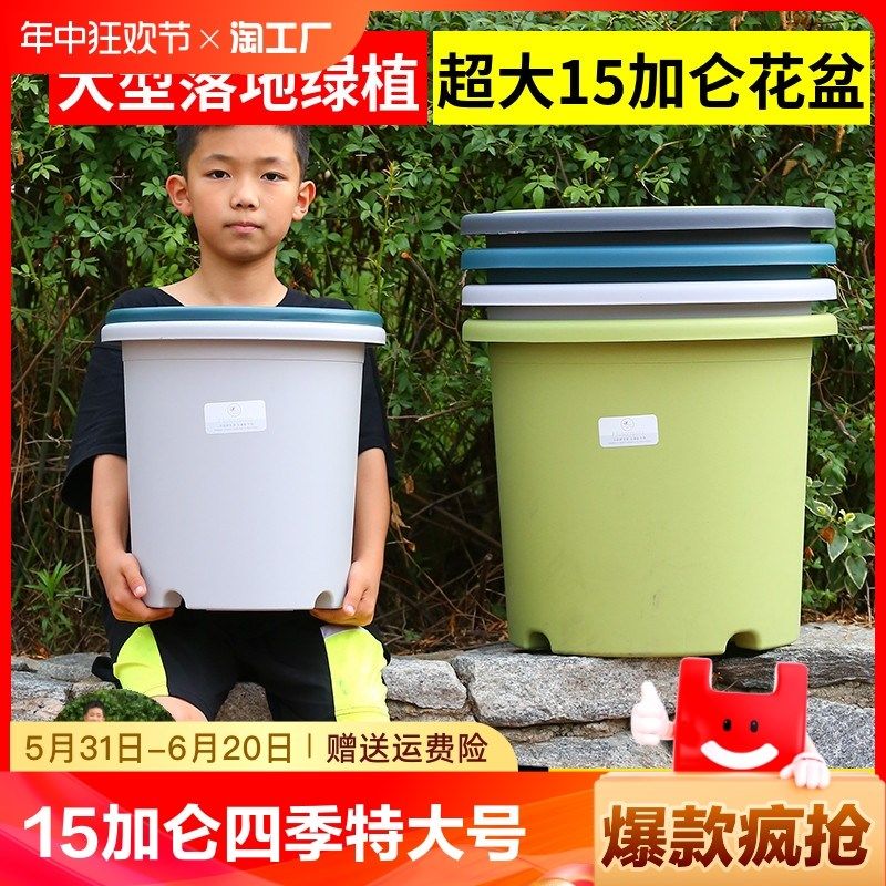 15加仑76大型四季花盆特大号塑料盆种树落地绿植种植,鲜花速递/花卉仿真/绿植园艺,花盆,淘宝优惠券,粉丝福利购,淘宝优惠卷