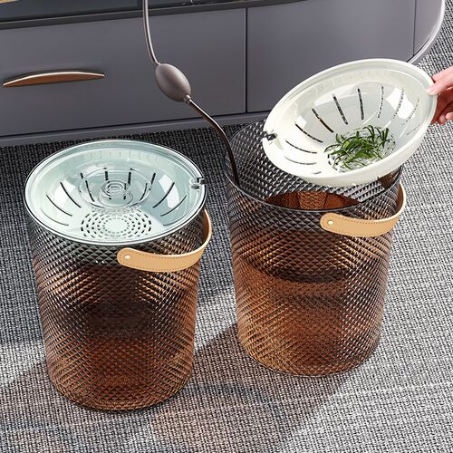 茶水桶废水桶干湿分离家用透明排水茶渣桶茶台泡茶大容量垃圾桶