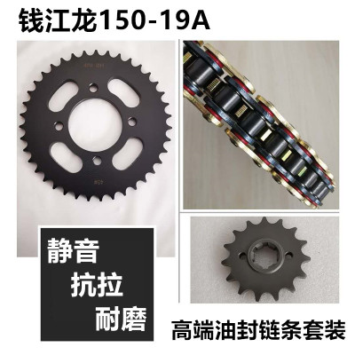 适用钱江龙QJ150-19A牙盘链轮链盘齿轮套链三件套静音油封链条