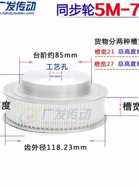 同步带轮 5m 75T同步轮 带轮5M75齿 75齿