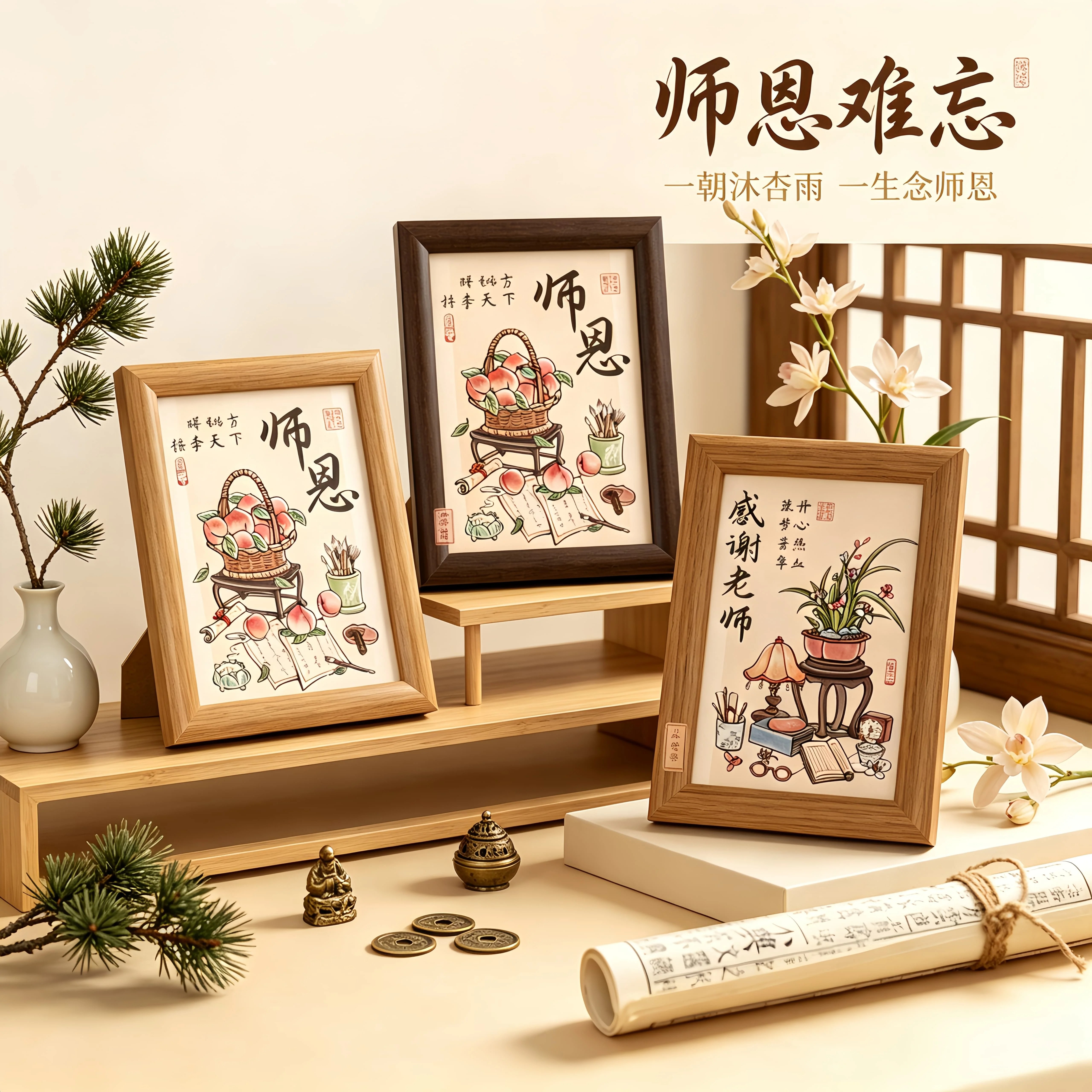 教师节相框摆台送老师感谢老师字画桌面装饰摆件毕业谢师走心礼品