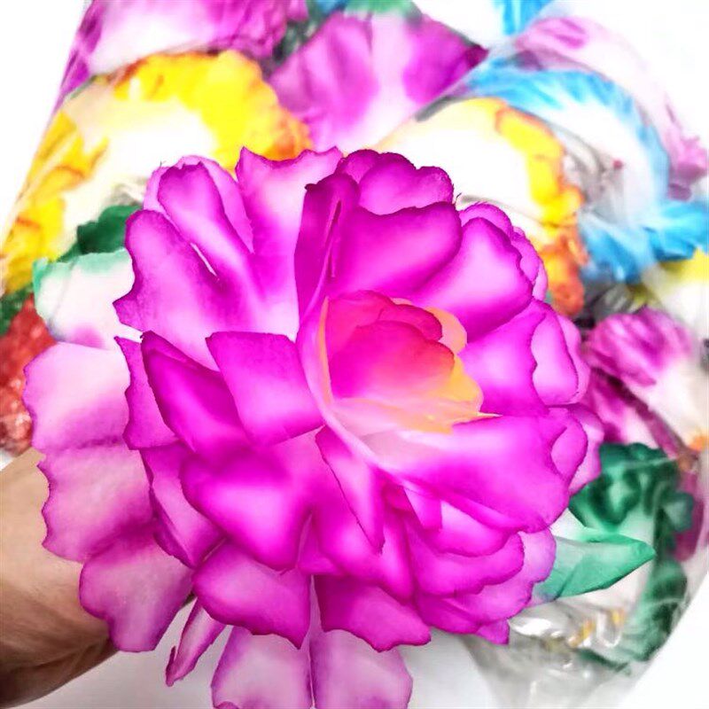 潮汕手工纸扎折花蓝装饰手工纸花梅花彩色花DIY材料饰品彩色纸花