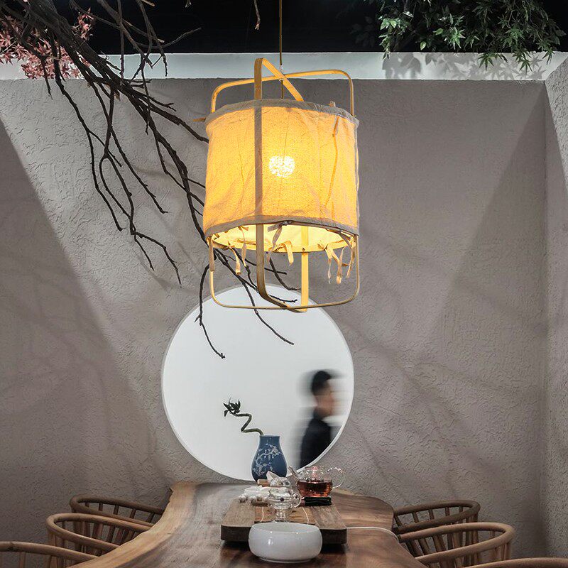 麻布孔明吊灯创意个性卧室餐厅民宿茶室酒楼包厢竹编田园装饰灯具,家装灯饰光源,客厅吊灯,淘宝优惠券,粉丝福利购,淘宝优惠卷