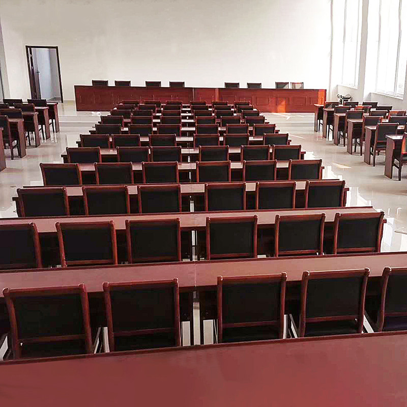 会议室桌椅组合会议桌培训长条桌双人三人贴皮课桌椅学生培训多人