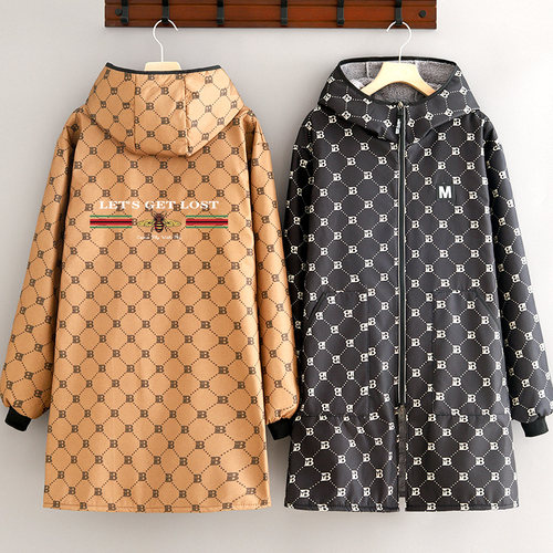 冬季加厚围裙长绒罩衣女防污耐磨工作服定制印字外穿保暖长袖大褂