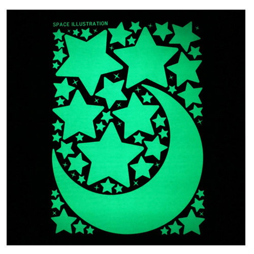 夜光贴纸星星月亮荧光贴儿童墙贴装饰房间卧室夜晚发光的卡通贴画,家居饰品,软装墙贴,淘宝优惠券,粉丝福利购,淘宝优惠卷