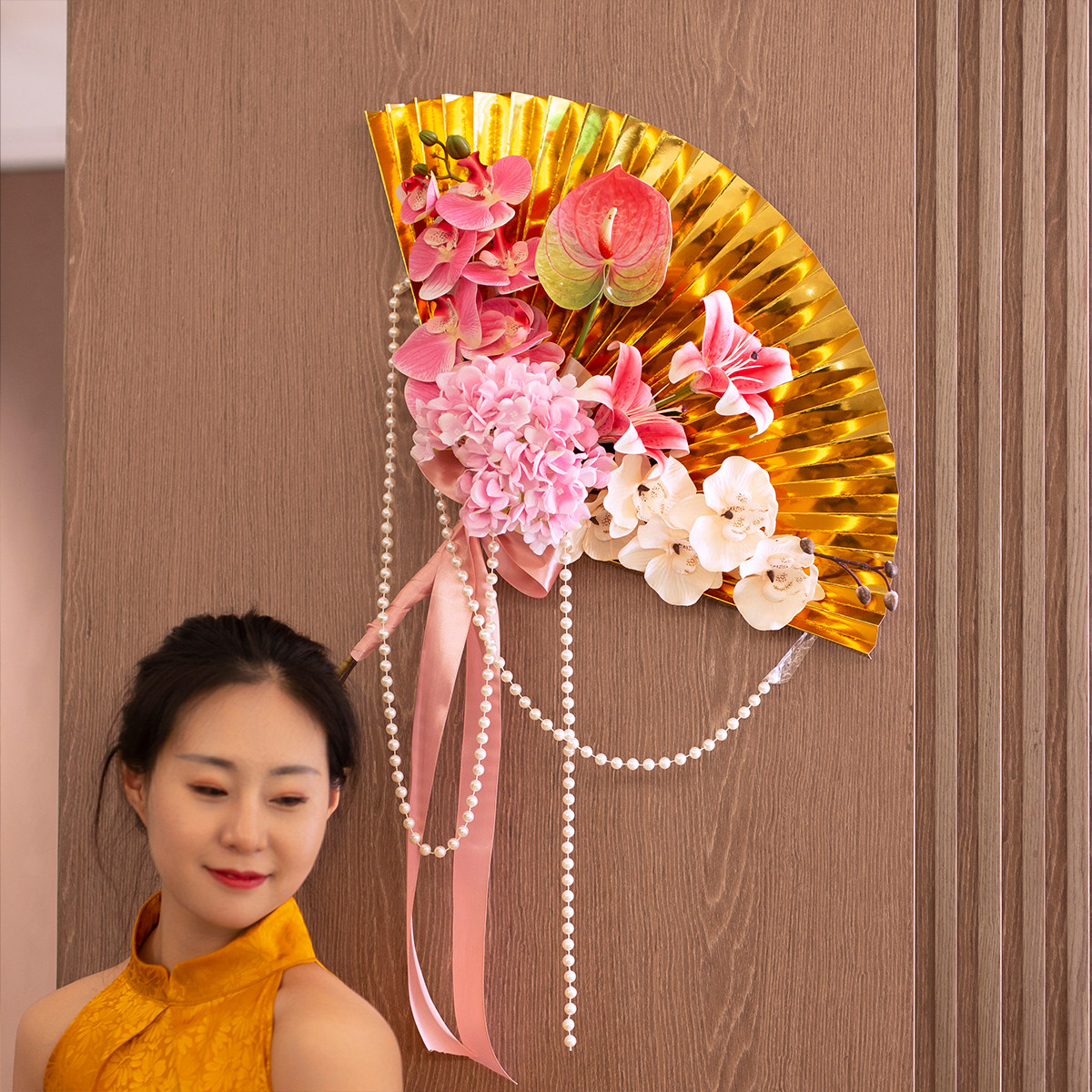 婚房布置男女方卧室房门高级折扇仿真花秀禾拍照结订婚庆装饰用品,节庆用品/礼品,婚房装扮用品,淘宝优惠券,粉丝福利购,淘宝优惠卷