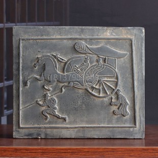 仿古东汉丸剑宴舞画像砖摆件秦砖汉瓦做旧西王母砖雕壁画拓片素材