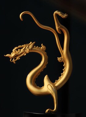 陕历博文创铜龙摆件镀24K金工艺品办公桌面饰品礼盒装商务礼品