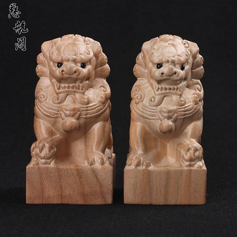桃木狮子摆件印章木雕摆件家居工艺品办公室汽车摆件创意礼品饰品,家居饰品,木雕,淘宝优惠券,粉丝福利购,淘宝优惠卷