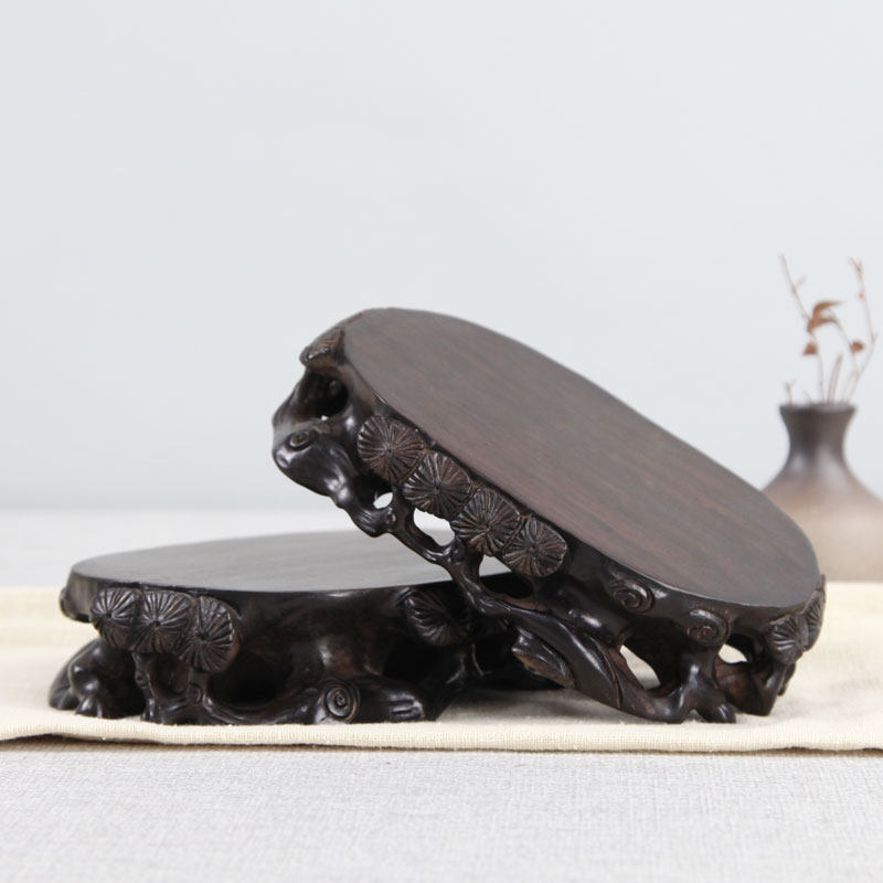 实木质根雕底座可挖槽奇石头底座花盆摆件工艺品木托松枝底座原木