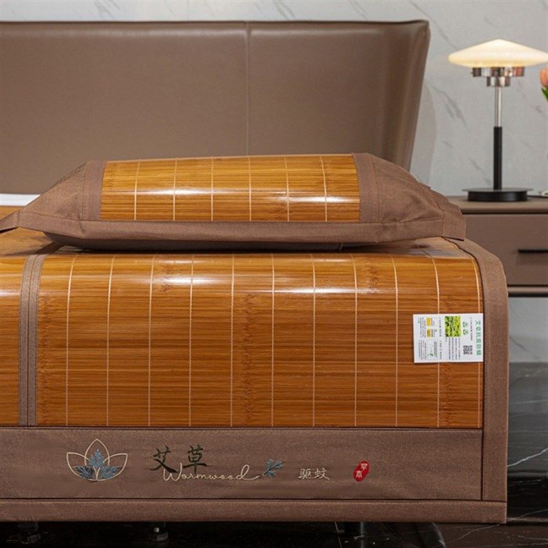 夏季冰丝凉席印花竹席双面藤席折叠席碳化草席单双人宿舍竹凉席,床上用品,竹席,淘宝优惠券,粉丝福利购,淘宝优惠卷