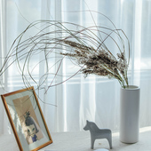 小棉花球干花天然真花束橱窗装 饰摆件芦苇蒲苇样板房开业婚庆道具