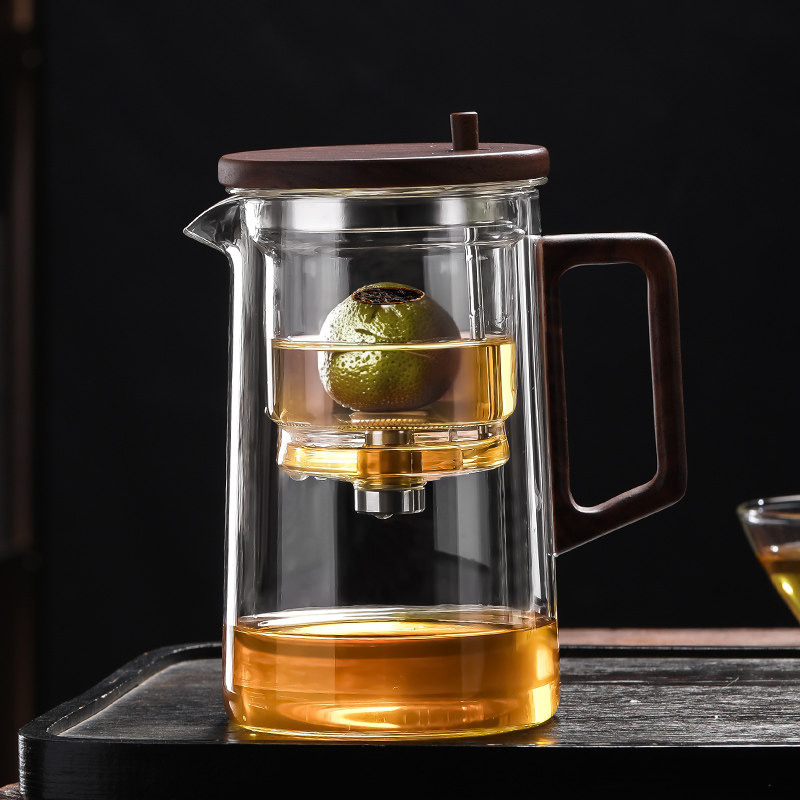 小青柑专用泡茶壶专用磁吸杯按压式一键茶水分离玻璃壶冲茶器茶具