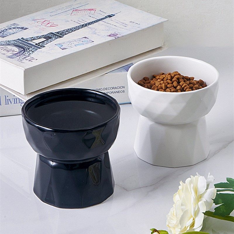 hocc陶瓷宠物猫碗猫咪黑色喝水碗高脚粮碗一体保护颈椎大口径食盆,宠物/宠物食品及用品,猫狗碗/慢食碗,淘宝优惠券,粉丝福利购,淘宝优惠卷