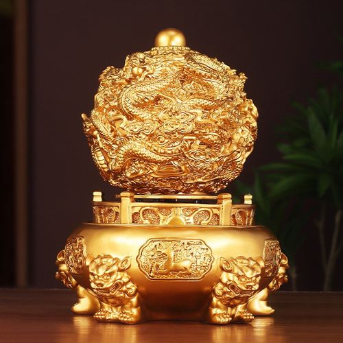 九转乾坤鼎摆件中式客厅酒柜装饰品办公室桌摆设前台店铺开业礼品