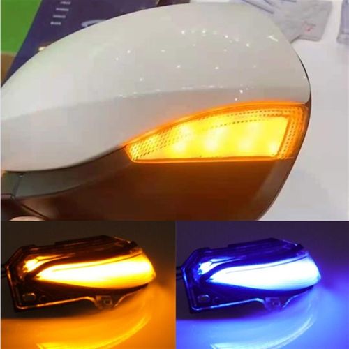 适用于19卡罗拉雷凌亚洲狮后视镜流水转向动态蓝光渐变白光日行灯