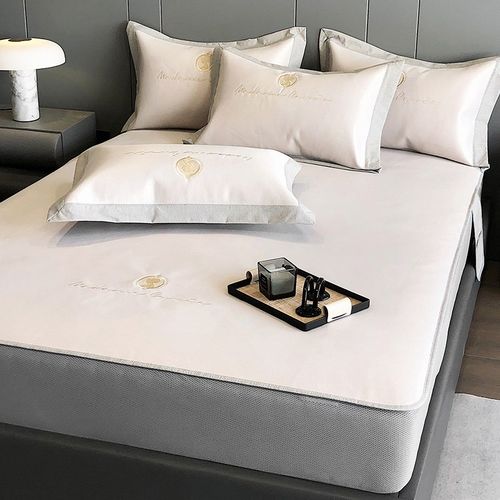 夏季新款高端冰丝凉席新款床笠款三件套裸睡可折叠家用防滑软席子