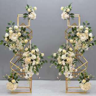 新款电镀几何落地摆件婚庆道具路引花艺商场橱窗KTV车展布置