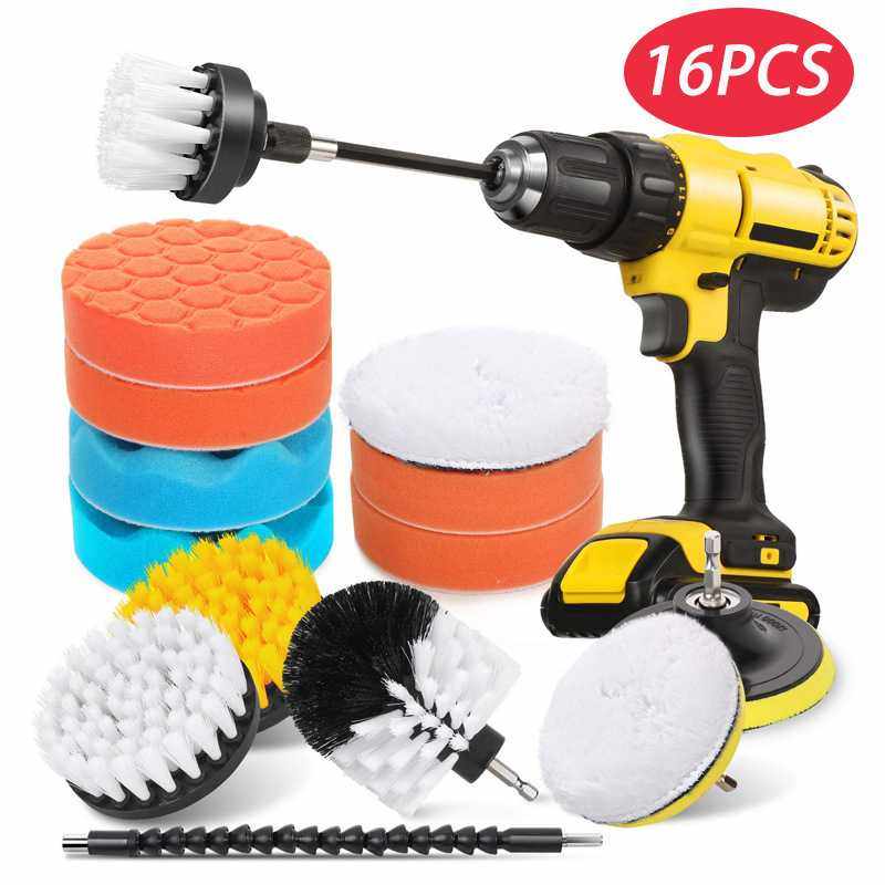 汽车专用抛光海绵盘16件套汽车打蜡电动清洁刷全套工具延长转接杆,五金/工具,钢丝刷/钢丝清洁刷,淘宝优惠券,粉丝福利购,淘宝优惠卷