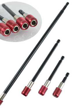 红色快换接杆 1/4批头延长杆 50mm 100mm 150mm 300mm内六角接杆
