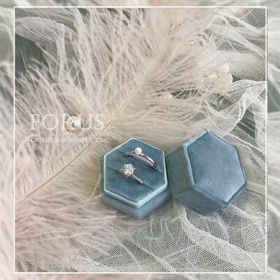 Forus天鹅绒戒指盒婚礼交换结婚求婚精致丝绒单戒双戒复古森林系