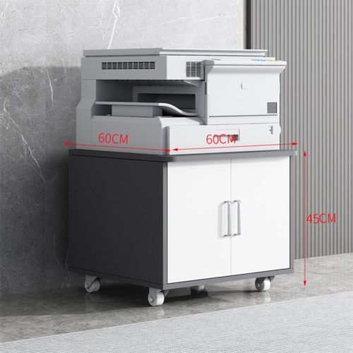 新款圆角打印机柜影印机柜落地移动工作台矮柜文件柜收纳柜玻璃门