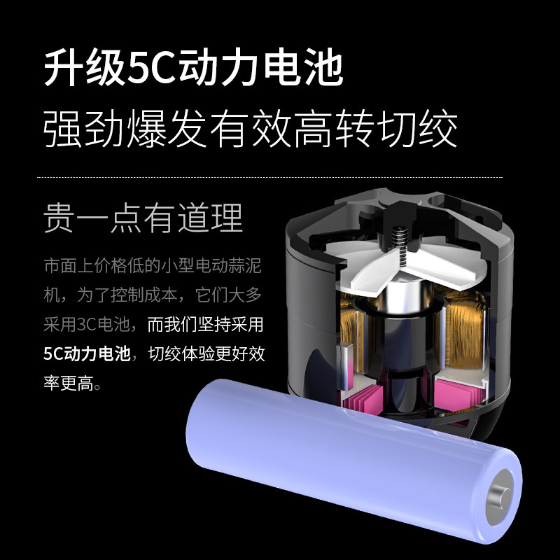 克欧克迷你无线电动蒜蓉捣蒜泥神器小型绞蒜搅拌机家用大蒜捣碎器