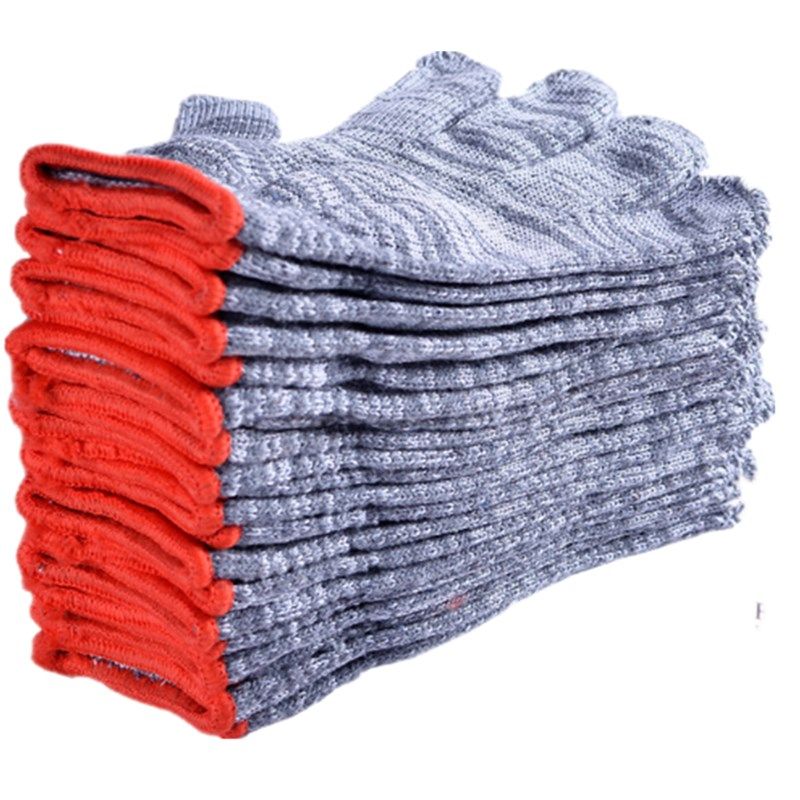 包邮尼龙丝手套劳保手套丝线手套棉线手套白尼绒生活手套耐磨加厚