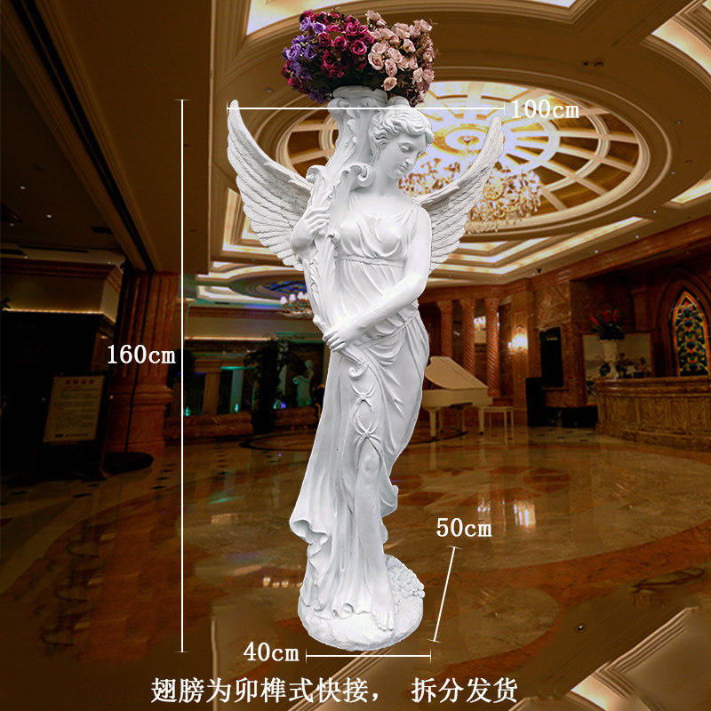 大型落地人物玻璃钢雕塑非石膏客厅花园大厅婚礼欧式天使女神摆件