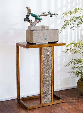 汉韵堂实木置物架客厅茶室展示架摆件室内多功能流水装饰储物底座