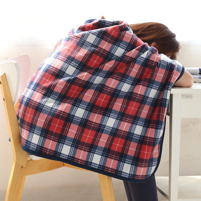 可穿式小毛毯被子女盖腿单人办公室午睡神器加厚披肩毛绒披风冬季