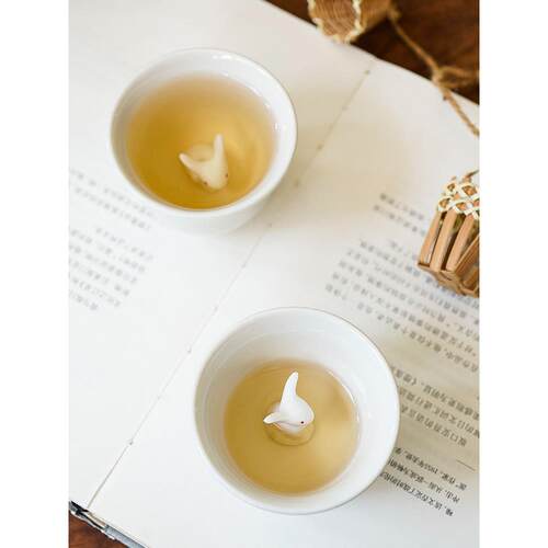 BLOOM/美浓烧/花凛/迷你小兔手握猪口杯对杯套装