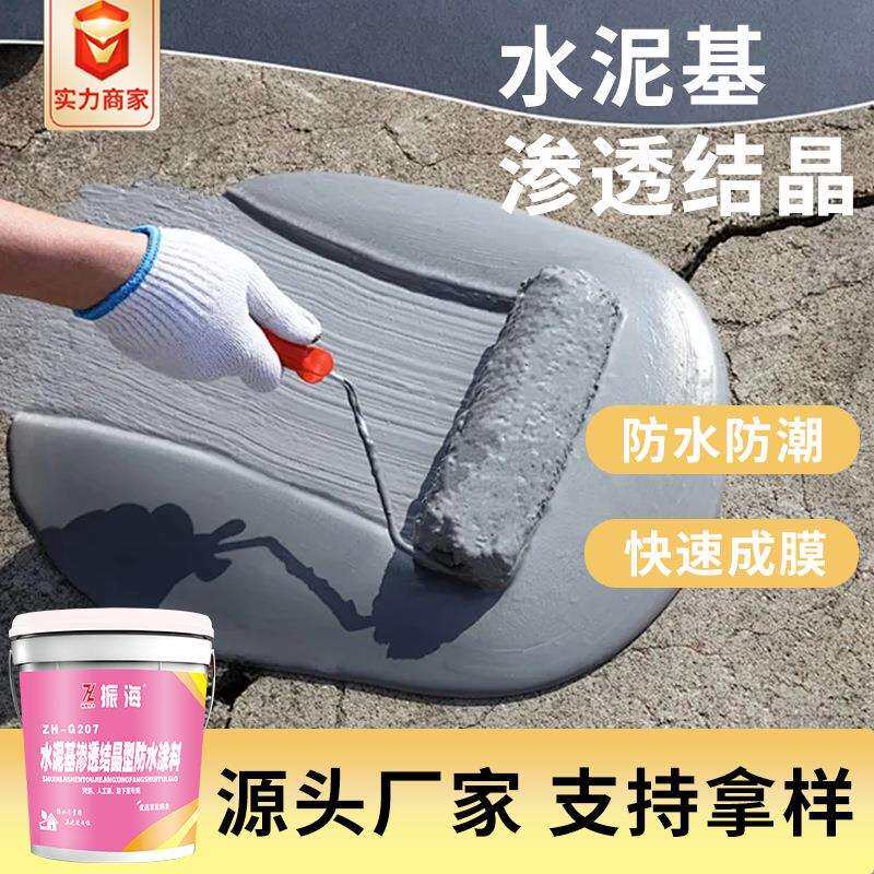 隧道水池结构自防水材料背水面防潮补漏水泥基渗透结晶型防水涂料