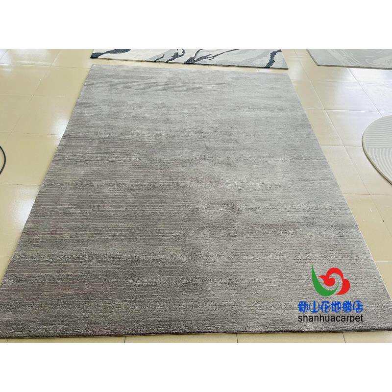 现代简约灰色混色渐变中式客厅茶几沙发地毯大厅接待室贵宾室满铺