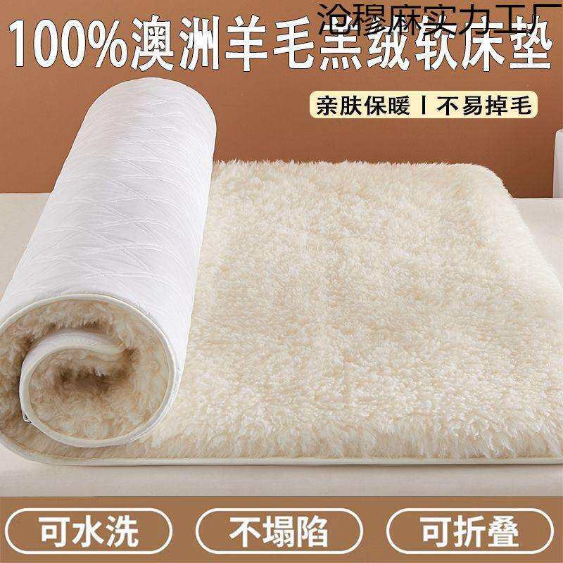 褥子澳洲床垫加厚宿舍家用羊毛羔绒保暖床冬季垫被冬天软垫褥子..