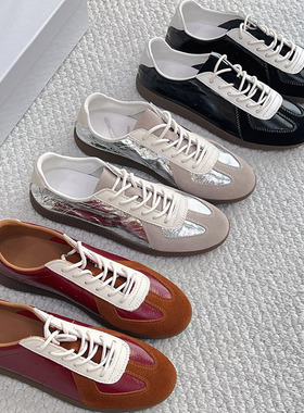 【大L外贸专享】SACHA品牌复古拼色真皮系带运动德训鞋BTSP-G8219