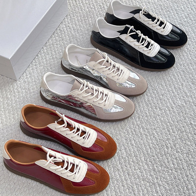 【小西专享】SACHA品牌复古拼色真皮系带运动德训鞋BTSP-G8219