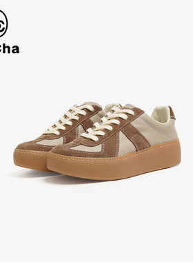 【小西专属】SACHA品牌厚底增高真皮拼接系带休闲鞋BTSR-D209-1
