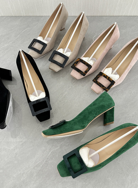 【大L外贸专属】经典时尚女鞋4.5cm方扣高跟鞋单鞋BTYQT-B999