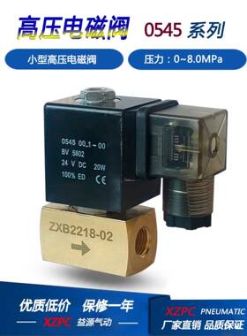 0545小型二位两通高压电磁阀常闭耐压8Mpa水阀气阀AC220VDC24V
