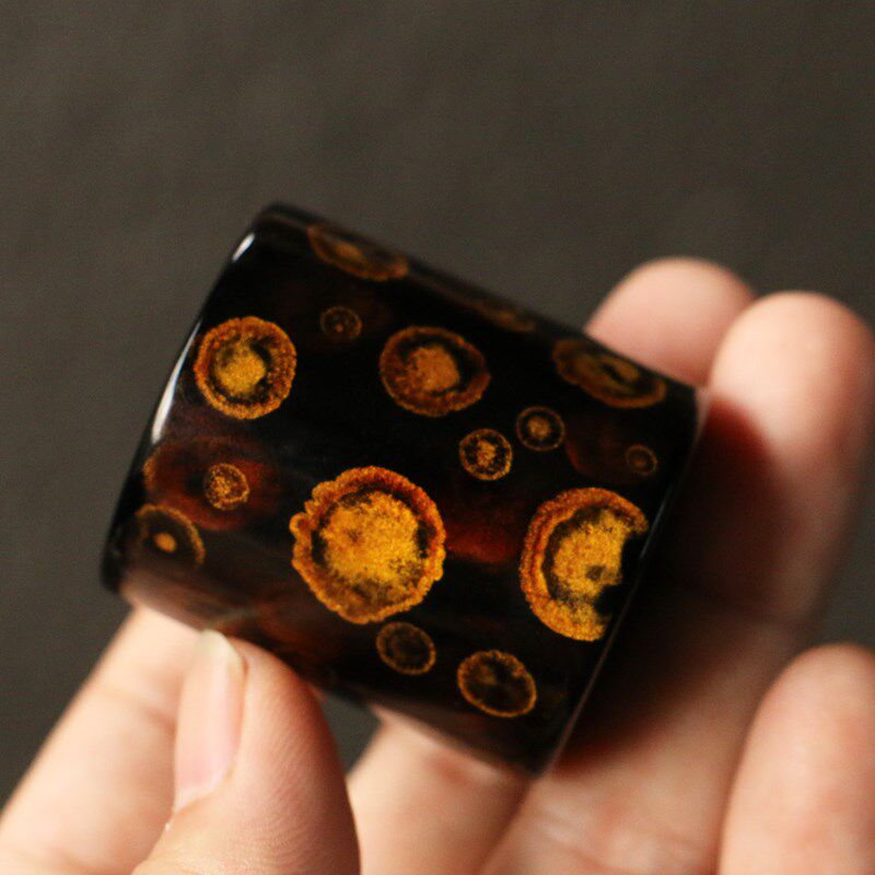 茶道茶具大漆工艺犀皮漆紫砂壶盖置零配件把件收藏送礼把件