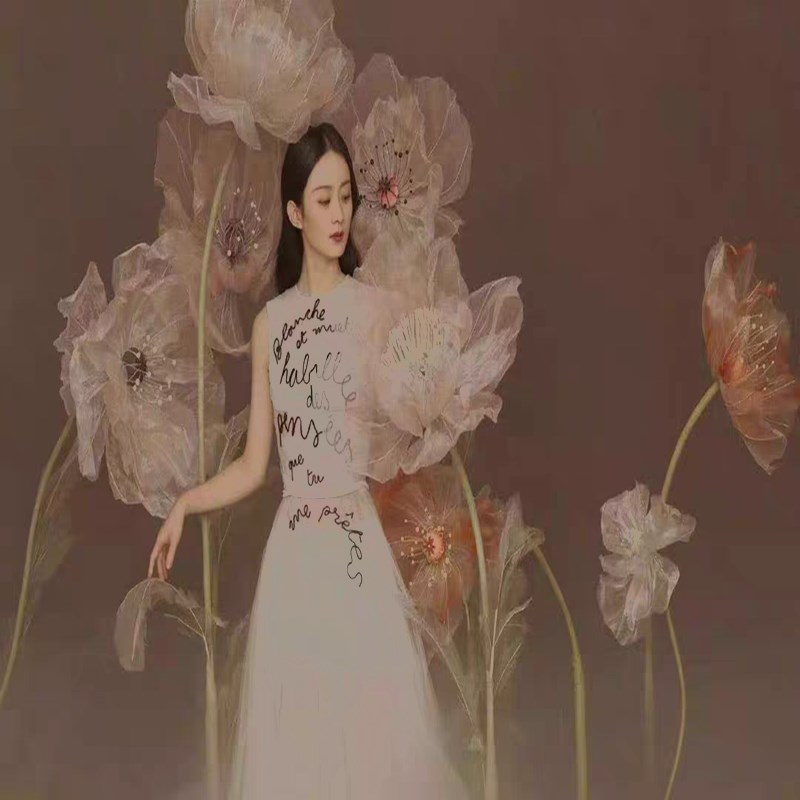 婚庆新款路引婚纱摄影道具影楼拍照主题写真梦幻超仙仿真丝网花