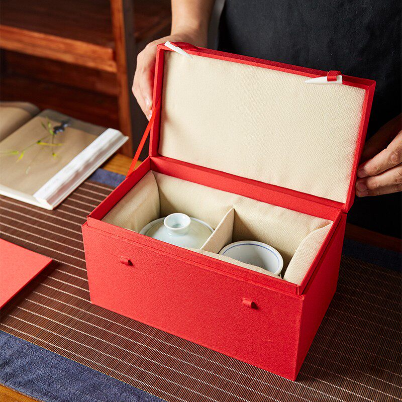 加厚红色云锦礼品包装收藏盒瓷瓶玉器石头摆件工艺品锦盒尺寸订制