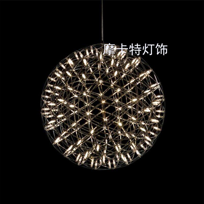 LED火花球满天星不锈钢圆球吊灯橱窗咖啡厅酒店大堂创意工程灯饰