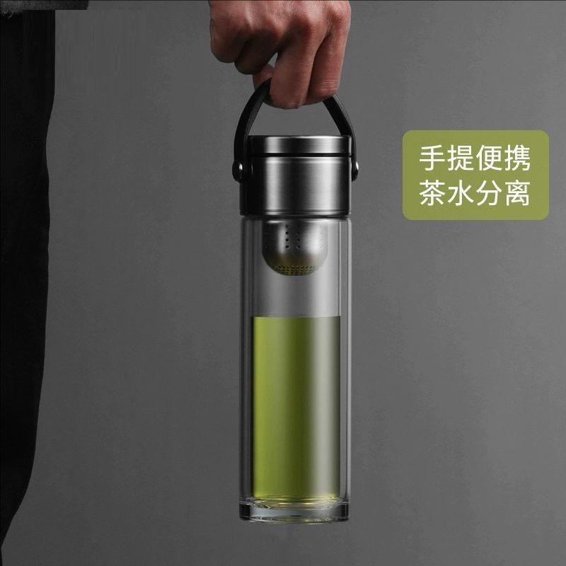 适配ENO双层隔热提手玻璃水杯配件高硼硅玻璃杯身泡茶杯配件杯体