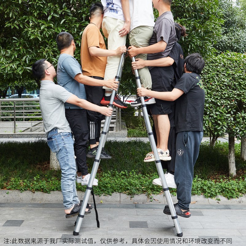 可行走人字便伸缩梯升家用铝合金工程折叠梯子木工梯携子降梯走梯