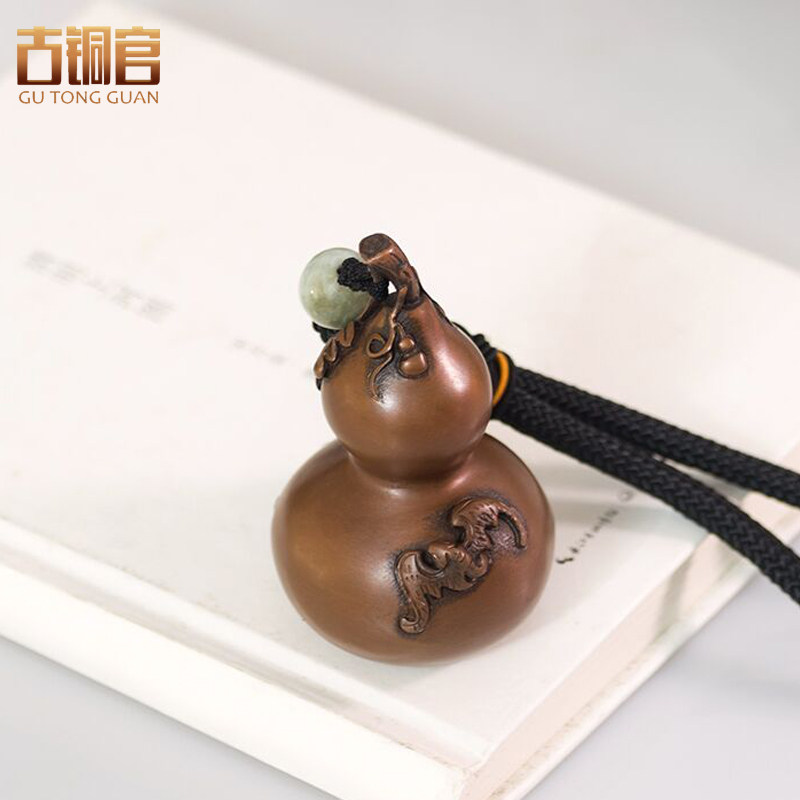 紫铜葫芦摆芦小葫件手把玩件葫芦件把手客厅家居摆设收藏工艺品